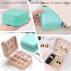 Mini Jewelry Box with Mirror, Portable Travel Jewelry Case Organizer with Multiple Compartments and Soft Velvet Lining, Compact Storage Solution for Earrings Necklaces and Rings(Orange)