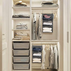 MAX Houser 3 Tier Shelf Hanging Closet Organizer, Closet Hanging Shelf with 2 Sturdy Hooks for Storage, 2 Pack, Foldable (Grey) - color: Grey2