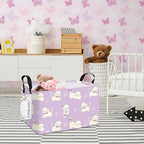 FANKANG Storage Bins,Nursery Hamper Canvas Laundry Basket Foldable with Waterproof PE Coating Storage Baskets for Boys and Girls, Office, Bedroom, Clothes,Toys(Rec-Cat ） - color: Rec-Cat