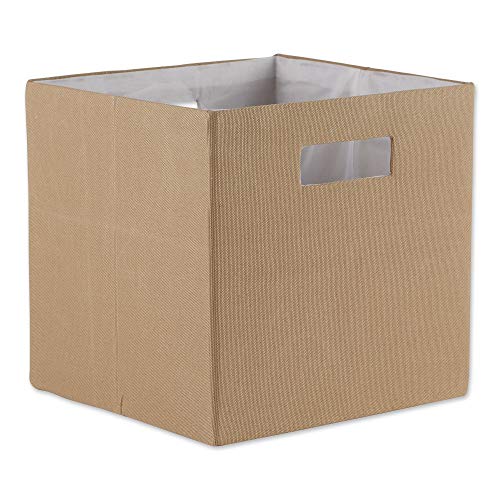 DII Collapsible Polyester Storage Cube, Solid, Lightweight and Durable, Small Square, 11x11x11, Stone - color: Stone, size: Small Square, 11x11x11"