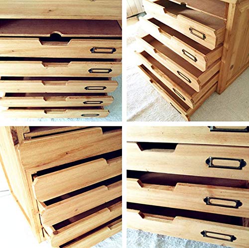 5 Flat Drawer Organizer for Home or Office Desk - Wooden Chest of Drawers - File Organizer with Drawers & 1 Paper Tray Slot - Desk Organizer w/ Storage Drawers & Label Holders - Wood File Box