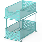 Simple Houseware 2 Tier Sliding Cabinet Basket Organizer Drawer, Turquoise - color: Turquoise, size: 1-Pack