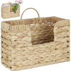 Hanging Basket for Wall, Rattan Woven Hanging Basket Front Door Decor, Water Hyacinth Mail Baskets Wall Mounted Storage Entryway Organizer for Living Room, Bedroom, Office, Housewarming Gift