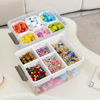 Citylife 17 QT Plastic Storage Box with Removable Tray and 6 Detachable Tall Inserts Craft Organizers and Storage Clear Storage Container for Organizing Crayon, Craft, Sewing, Playdoh, 2 Packs - size: 17 Qt- 2 Pack- W