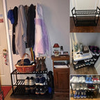 Jripae Bamboo Shoe Rack for Entryway, Stackable 3 Tier Shoe Organizer Shelf Storage 9-12 Pairs Shoes Stand Cubby for Closet Door Hallway Bedroom Garage Black, Thanksgiving - size: 3-tier-short/27.5*10.5*17in