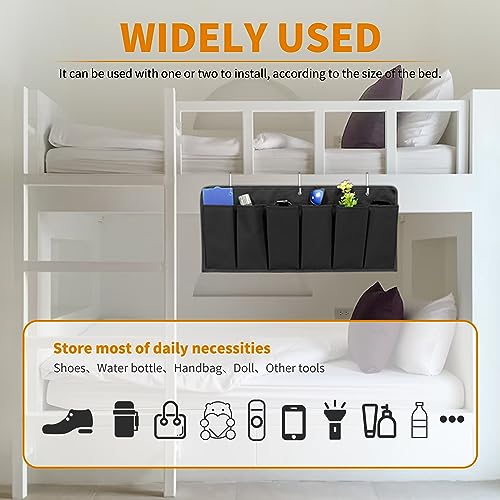 RVZONE RV Shoe Pockets 6 Large Pockets Heavy Hanging Bedside Storage Organizer with Sturdy Hooks for Shoes, Toys and Tools - color: Black, size: Cloth, 1pcs