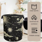 Gothic Sun Cloud Laundry Basket with Handles - Extra Large Foldable Hamper for Bathroom/Laundry/Bedroom/Dorm, Washable Fabric Storage Bin - color: Gothic Sun Cloud