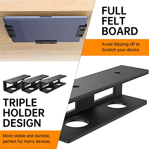 2 Pack Under Desk Laptop Mount with Anti-Scratch Felt Board, Holder Tray, Durable Shelf for Keyboard Storage - size: 6pcs-2 Pack