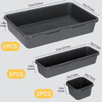 8PCS Plastic Interlocking Drawer Organizer, 3 Sizes Versatile Desk Drawer Organizer Trays, Drawer Dividers, Organization and Storage Bins for Tools, Office, Jewelries, Kitchen Utensils and Makeup