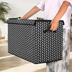 Mayniu Large Toy Box Chest with Lid, Kids Toy Storage Organizer Bins Basket for Living Room, Nursery, Closet, Bedroom, Playroom 25"x13" x16" (Black) - color: Large Black
