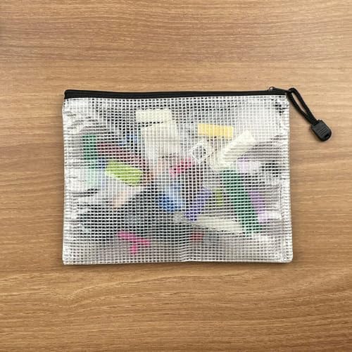 Plastic Mesh Zipper Pouch Document Folders Bag Zip File Bags for Office Supplies Storage-15 Pcs (Multicolor, 5"x 7") - color: Multicolor, size: 5"x 7"