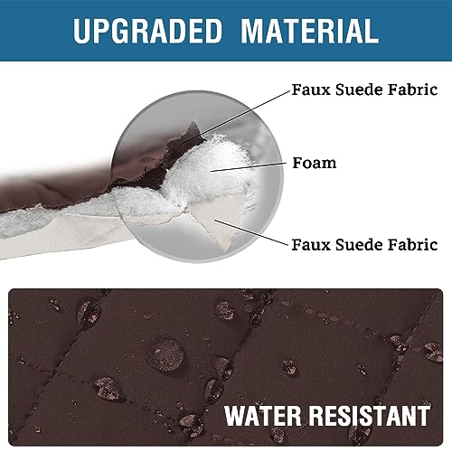2 Pack Water Resistant Armrest Covers for Chairs and Sofas Couch Arm Covers for Sofa with 3 Pockets for Phone Sofa Arm Protector for Pets, Cats (Brown) - color: Brown
