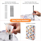Odonata Slim Laundry Hamper Handles Collapsible Laundry Basket Thin Dirty Clothes Basket Narrow Laundry Bag Foldable Dirty Hamper 48L (Palm) - color: Palm
