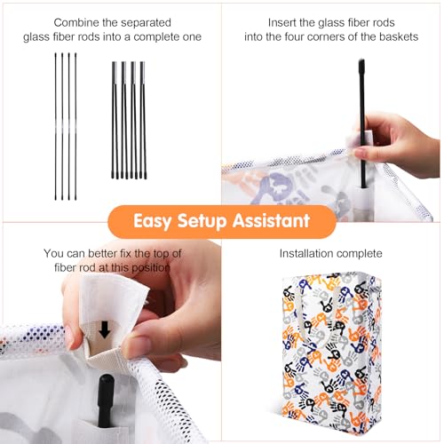 Odonata Slim Laundry Hamper Handles Collapsible Laundry Basket Thin Dirty Clothes Basket Narrow Laundry Bag Foldable Dirty Hamper 48L (Palm) - color: Palm