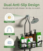 Shower Caddy Hanging Organizer, Extra Large Rack Over Showerhead with Hooks, Adjustable Height Shower Caddy for Big Shampoo Bottle, Black - color: Black - 2 Tier - XL