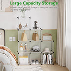 C&AHOME Cube Storage, 9-Cube Plastic Closet Cabinet Organizer, DIY Stackable Bookshelf, Modular shelving Units Ideal for Home, Office, Kids Room, 36.6"L x 12.4" W x 48.4" H Translucent White SBTM3009A - color: Transparent White