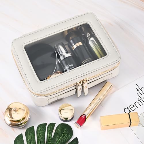 Aveniee Clear Makeup Bag Organizer,Travel Toiletry Bag for Women,Waterproof Cosmetic Pouch with Zippers,Car Accessories Organizers and Storage Case,Grey,Medium Classic - color: Grey, style: Classic