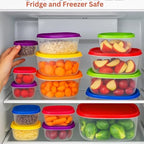 ARSUK 14PCS Nesting Plastic Food Storage Container Set with Airtight Leakproof Lids (7 Lids & 7 Containers) - Space Saving, BPA-Free Stackable Kitchen Storage - Freezer Safe & Microwavable - color: 7 PCS