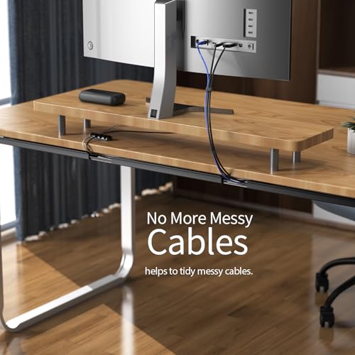 Delamu 6 Pack Safe & Tidy Black Cable Management Solution - Protect Kids & Pets with Home Office Cable Management Under Desk, Cable Organizer, Cable Management Kit, Cord Organizer for Desk, 15.7in x 6 - color: Black, size: 94.2in L*2in W*1in H