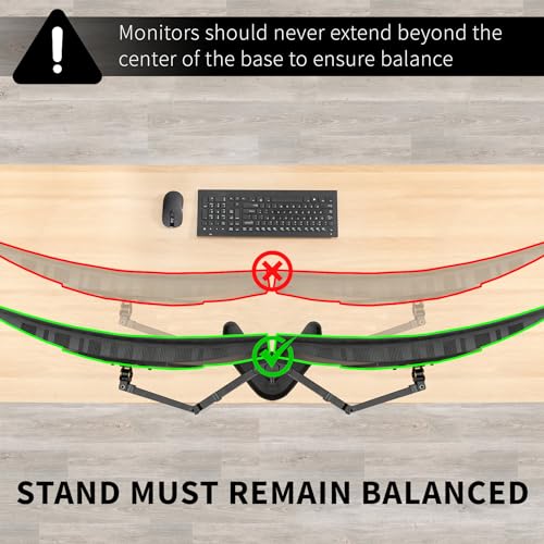 VIVO Dual LED LCD Monitor Mount, Free-Standing Desk Stand for 2 Screens up to 32 Inch, Heavy-Duty Fully Adjustable Arms with Max VESA 100x100mm, Black, STAND-V032F - color: Black, size: 13" - 32" screens