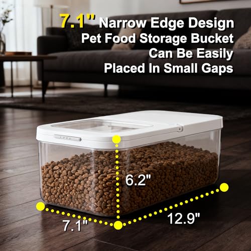 LivLab Mker Dog Food Storage Container - 6L/6KG/10LBS Pet Food Storage Containers With Lids & Scooper, BPA Free Airtight Storage Containers Store Dry Food For Kitchen Pantry - color: 6KG-White-2