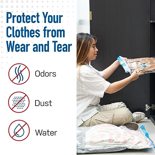 Spacesaver Variety Vacuum Storage Bags for Comforters, Blankets & Clothes – Sealed Compression Bags with Hand Pump – Space Saver Bags for Bedding,Travel & Organization - 3S, 3M, 3L & 3XL - Pack of 12