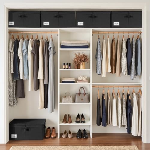 GRANNY SAYS Extra Large Storage Bins with Double-Open Lid, Closet Storage Boxes with Label, 63L Stackable Storage Organizer, Shelves Basket, Black, 2-Pack - color: Black, size: Extra Large - 2 Pack