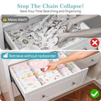 Vtopmart 8 Pack 4" Regular Upgrade Drawer Dividers for Clothes, 12.8"-22.3" Expandable Dresser Drawer Organizer, Clear Plastic Separators for Dresser, Baby Clothing, Underwear, Cosmetic, Toiletries - size: Regular-4"