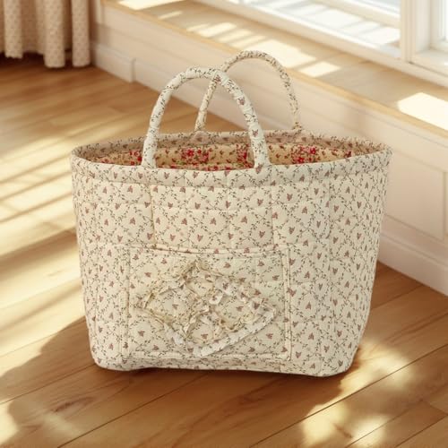 Floral Fabric Storage Basket Car Interior Storage Basket Underwear Sundries Laundry Baskets Supplies Home Organizer Bag (style 4) - color: style 4