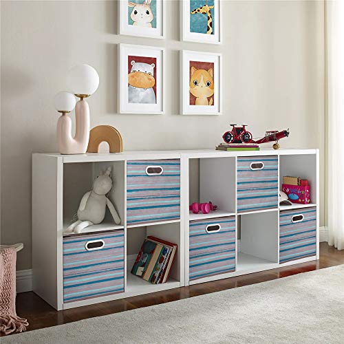 13 inch Collapsible Storage Cubes Bins Teal Stripes Fabric Storage Boxes Foldable Cube Inserts Storage Grey Printed Folding Cloth Storage Baskets Drawer Organizer ,QY-SC05-3 - color: Brush Gradient