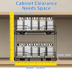 BOIVSHI 2-Tier Spice Rack Organizer, Pull Out Spice Rack for Cabinet, Height Adjustable Heavy Duty Metal Basket for Inside Cabinet & Pantry (11.5''Wx10.5''Dx9.5''H) - size: 2 Tier,11.5''Wx10.5''Dx9.5''H
