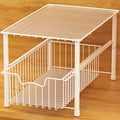 Simple Houseware Stackable Under Sink Cabinet Sliding Basket Organizer Drawer, White - color: White
