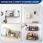 14 Pack Shower Caddy Replacement, Strong Adhesive Flat Hooks, Clear Waterproof Shower Shelf Strips for No Drilling Bathroom Storage Shelves, Soap Holder, and Kitchen Racks - color: Transparent-Upgrade 14Pack