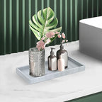 Bathroom Counter Tray,EG-SIPRO High-Grade Thickened Silicone Bathroom Vanity Tray,Shatterproof Durable Rectangle Bathroom Tray Soap Dispenser Tray for Bathroom Countertop,Small+Large (EGTRAY) - color: Marble Pattern, size: 7.8" x 3.9" x 0.8" + 10.6" x 5.1