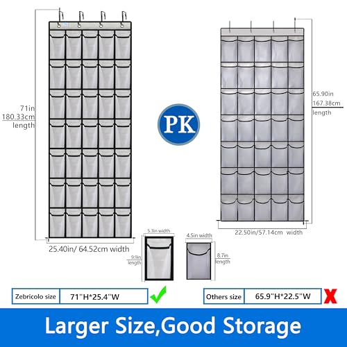 over the door shoe organizer,2025 upgraded,shoe organizer,35 Huge pockets,over door shoe organizer,Store size 13 shoes,shoe organizer,Strong material,hooks Suitable for various doors,White/black - color: White/black, size: 71'' x 25.4''/Pack of 1
