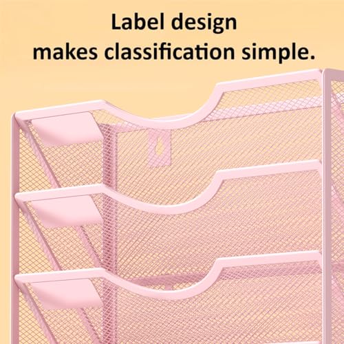 Kuntine.B Wall File Organizer Office Hanging Magazine Holder Wall File Organizer for Office Home (Pink, 5 Tier) - color: Pink, size: 5 Tier & No Hangers