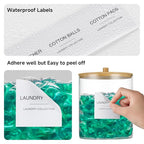 Glass Jars and Acrylic Dryer Sheet Holder, Laundry Pods Container with Bamboo Lid and 27 Labels, Powder Detergent Containers for Laundry Room Organization, Storage Jars Set (3 Pack) - color: White