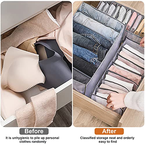 6PCS Wardrobe Clothes Organizer, Visible Foldable Closet Organizers, Compartment Storage Box with Mesh Separation, Washable Drawer Dividers Organizers (Bra+Panties+Socks+Pants+T-Shirt+Legging) - color: Bra+Panties+Socks+Pants+T-Shirt+Legging