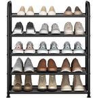 STO STO 5-Tier Shoe Rack with Sturdy Mesh Shelves, Heavy Duty Metal Shoe Organizer for Entryway, Closet, Garage, Front Door, Holds 15 Pairs, Free Standing Shoe Storage Shelf, Adjustable Feet, Black - size: 5-Tier Standard