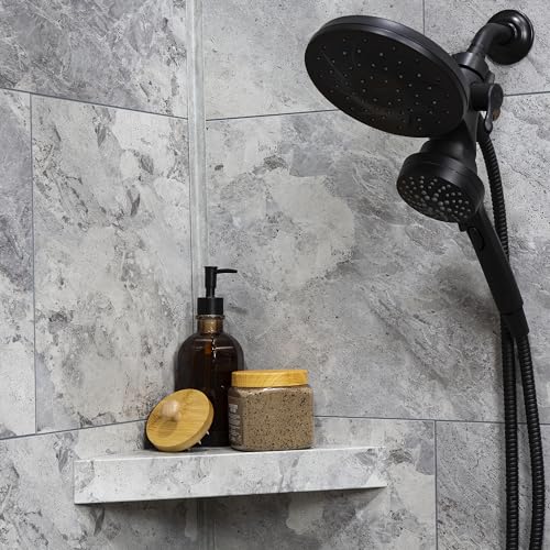 Palisade Vinyl Waterproof Corner Shower Shelf in Silver Lake - color: Silver Lake