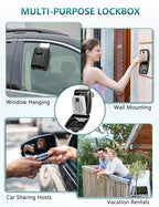 Car Window Lock Box for Turo, Portable Car Key Lock Box, Punch Button Combination Key Safe Box, Sturdy Waterproof Large Capacity Security Lockbox fit for Ride Share, Turo, GetAround ﻿ - color: C-Grey