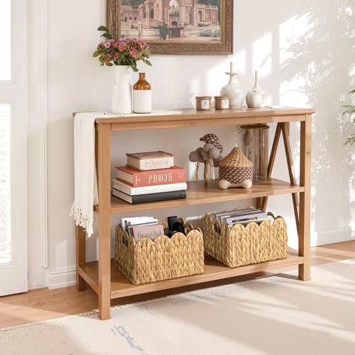 StorageWorks Scalloped Water Hyacinth Baskets, Hand-woven Rattan Baskets with Built-in Handles, Cute Baby Basket for Nursery, Basket for Organizing and Decor, 13"L x 8¼"W x 7"H - color: Water Hyacinth(Natural), size: 13"L x 8¼"W x 7"H