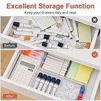 SMARTAKE 6 PCS Clear Plastic Drawer Organizers Set, Large Size Non-Slip Desk Drawer Organizer, 2-Size Versatile Bathroom and Vanity Drawer Organizer Trays for Makeup, Bedroom, Office, Kitchen Utensils - style: 3 Pcs12" x 6" x 2" + 3 Pcs 6" x 6" x 2"