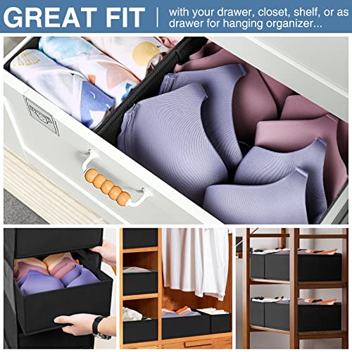 Criusia Drawer Organizer Clothes 12 Pack - Odorless Closet Organizers and Storage for Sock Underwear Bra - Dresser Organizador for Bedroom Organization -Nursery Drawer Divider Trays for Baby Clothes - color: Black, size: 12 Pack