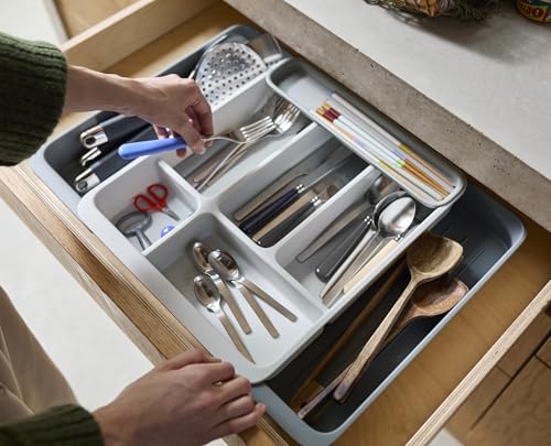 Joseph Joseph DrawerStore Expanding Flatware Cutlery Organizer, Expandable Utensil Tray for Kitchen Drawer, Recycled Plastic - size: Expandable, style: Flatware Organizer