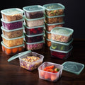 LivLab Mker 40 PCS Meal Prep Containers with Lids - Freezer Food Storage Containers Bpa-Free Reusable Lunch Boxes for Leftovers, Salad, Fruits, Snack - 20 Sets | 20 fl oz | 2.5 Cups - size: 20-Pack-17 floz