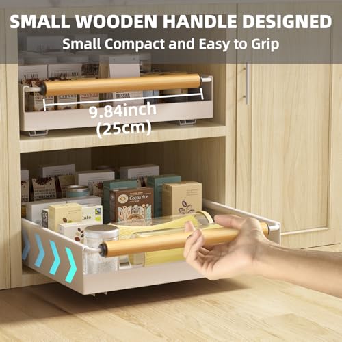 2 Pack No-Drill Pull Out Cabinet Organizer 15.3'' Deep Expandable Slide Out Drawers for Kitchen Pantry & Under Sink Storage, Adhesive Nano Film Mount, White - color: 2 Pack White