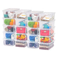 IRIS USA 20-Pack Storage Bins with Lids, 6 Quart, Shoe Boxes Clear Stackable Containers Organize Shoes Closet Shelves, Classroom Organization Teacher Tools, Game Storage - BPA-Free Plastic - size: 6 Qt, style: 20 Pack