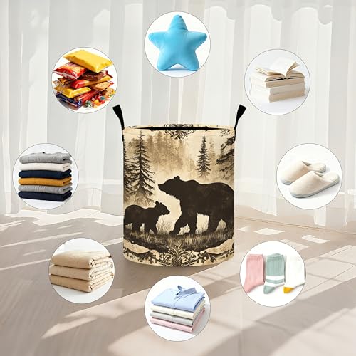 Animal Laundry Basket Storage Bin Foldable Laundry Hamper Clothes Storage Bucket Organizer 19.6x15.7 Inch For Laundry Room/Bedroom/Bathroom - color: Animal