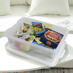 14 Quart Clear Storage Box, Underbed Plastic Latch Box with White Lids, 2-Pack - color: White